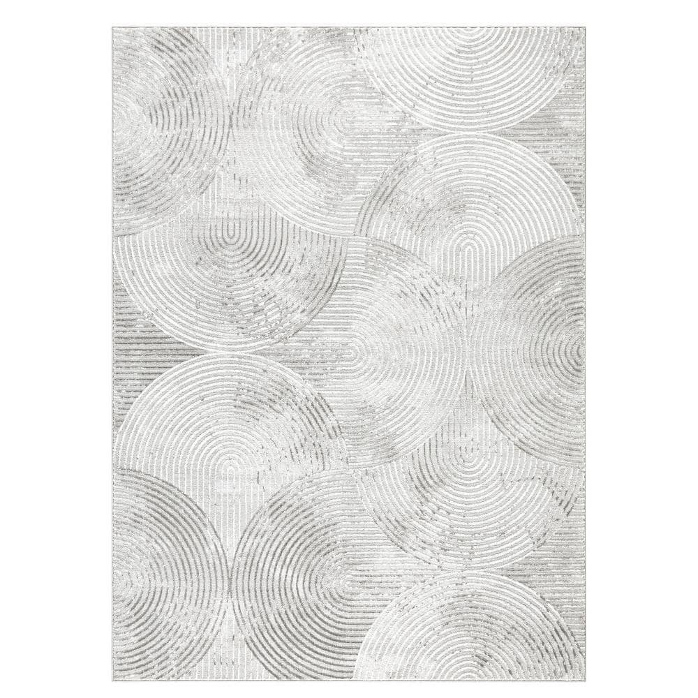 Luxe Maya Soft Arches Ivory Greige 8 ft. x 10 ft. Area Rug