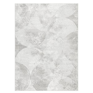 Luxe Maya Soft Arches Tile Grey 8 ft. x 10 ft. Area Rug