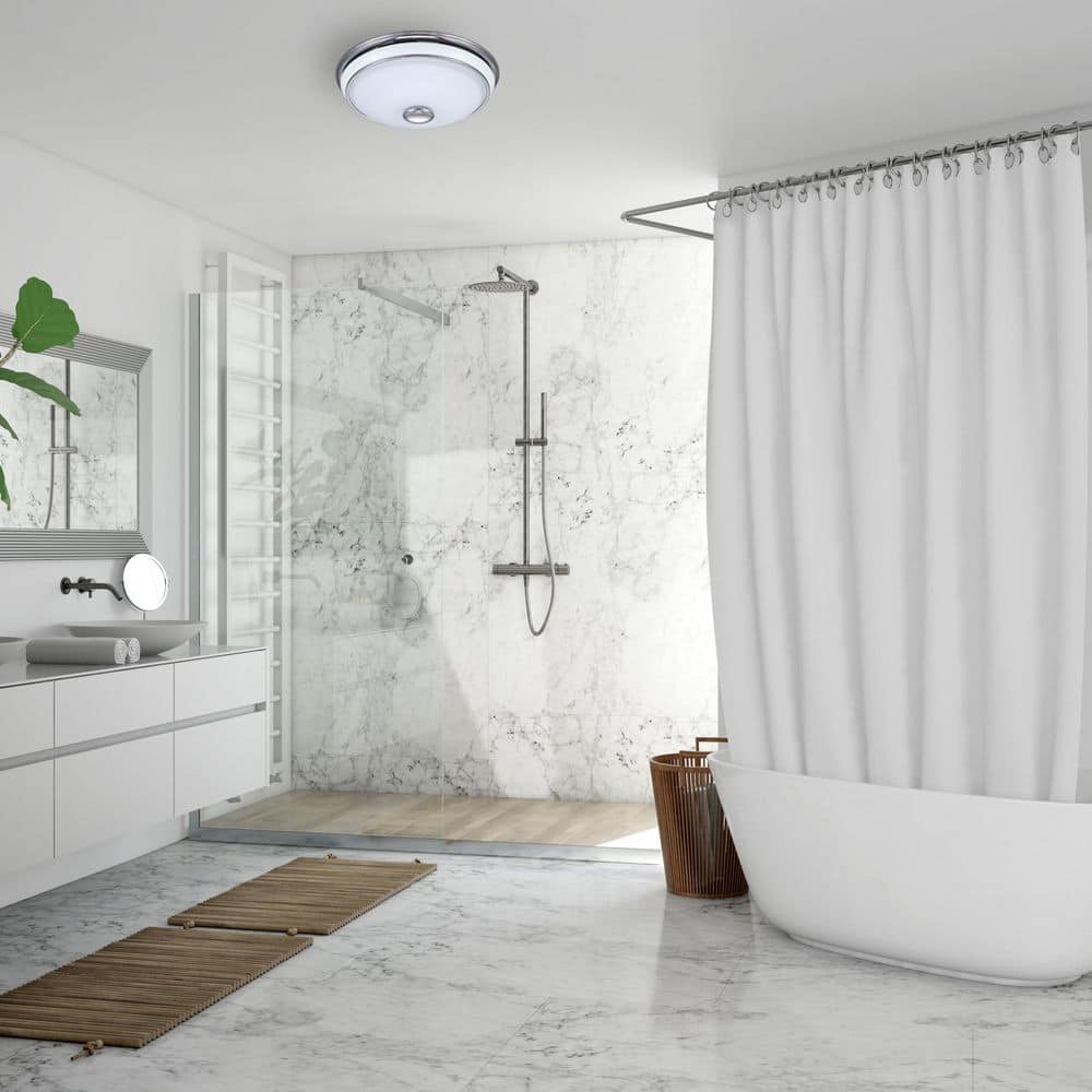 Abbey Chrome and Porcelain Bathroom Ventilation Exhaust Fan with Light
