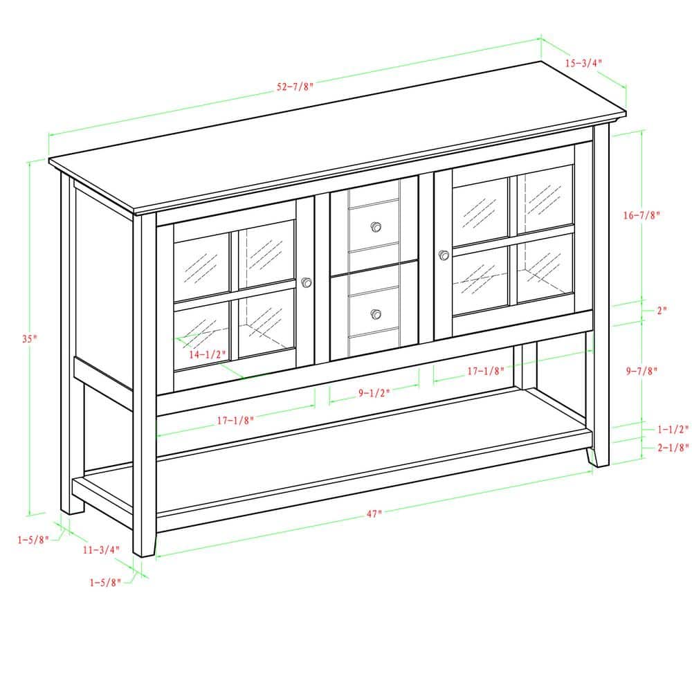 White 52" MDF and Glass TV Stand with Storage