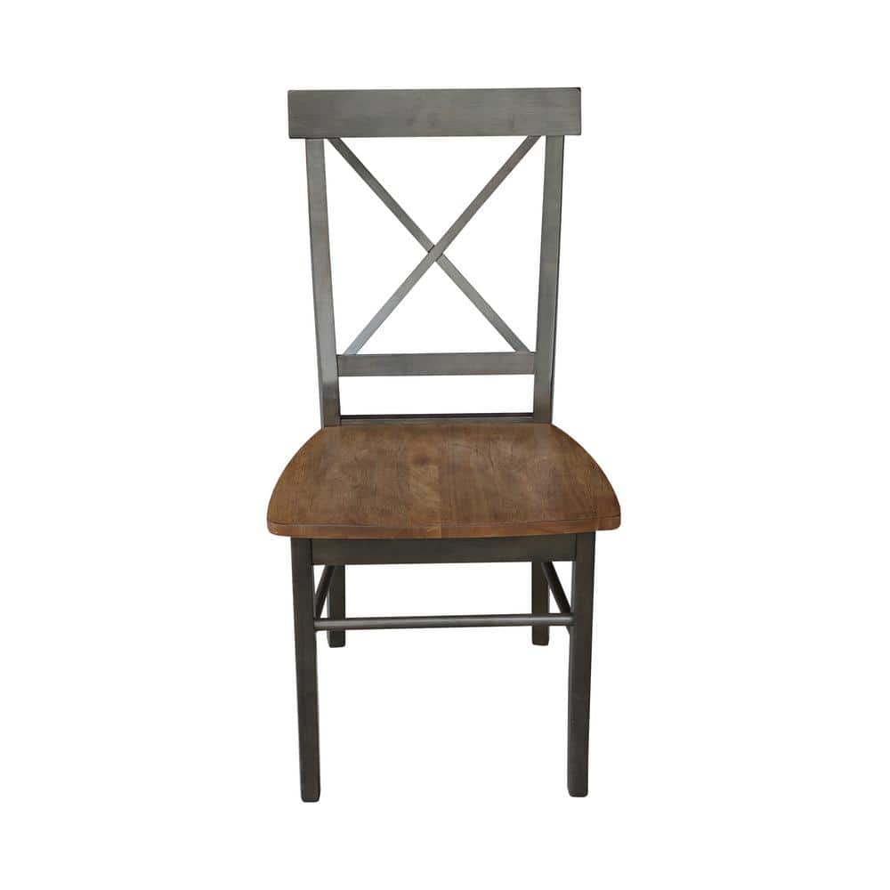 Black Cross Back Solid Wood Side Chair Set