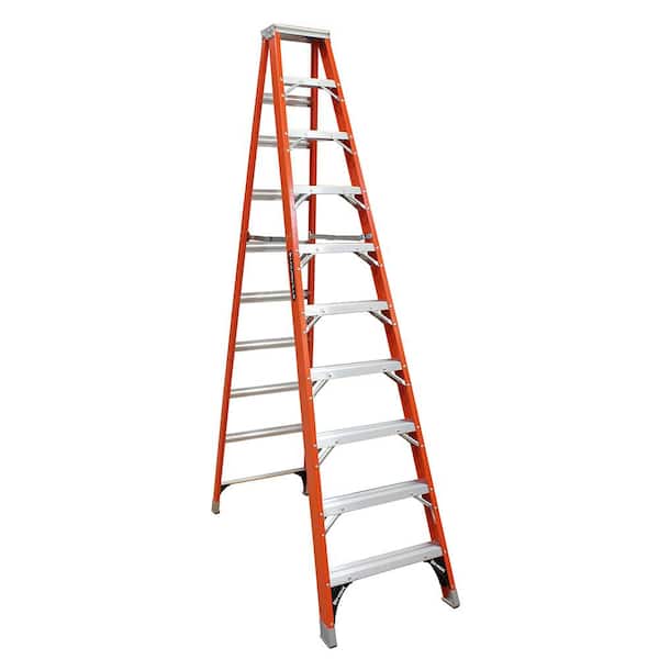 Louisville Ladder 10 ft. Fiberglass Step Ladder with 375 lbs. Load Capacity Type IAA Duty Rating