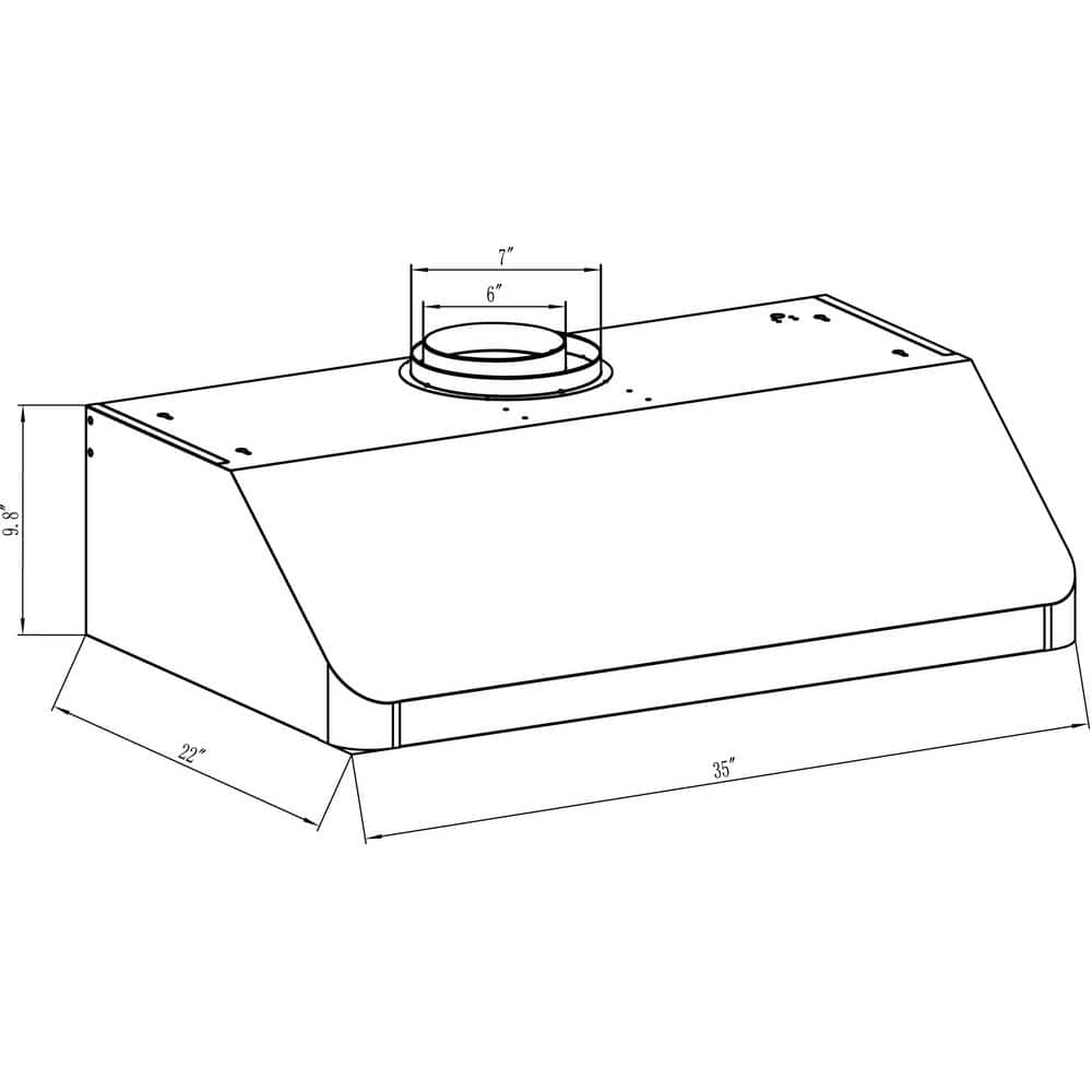 36'' Stainless Steel Convertible Under Cabinet Range Hood