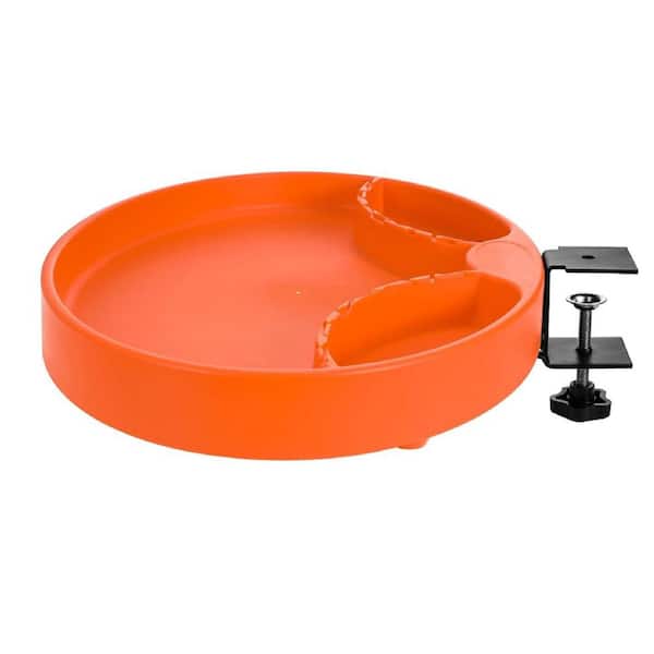 Justincity 1.77 in. H 15.55 in. Bowl Diameter Orange Thermostatic Heated Bird Bath 3 Ways to Mount Bird Bath Bowl Spa, Orange
