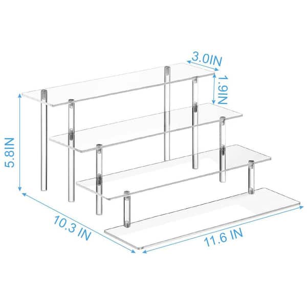 4 Tier Acrylic Organizer Stand for Spice Racks, Perfume, Cosmetic, Skincare, Dessert Display, and Cupcake Stand Holder
