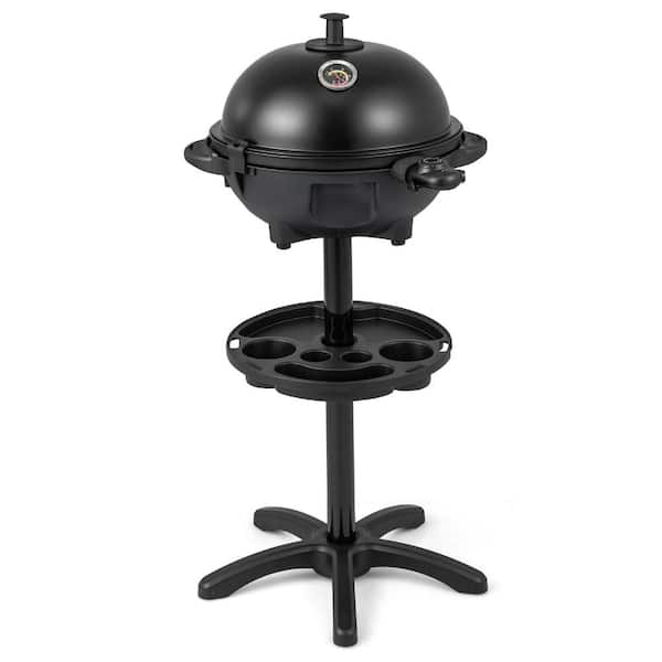 1200W Indoor Outdoor Electric Grill with 2-Zone Nonstick Griddle Plate, Independent Heat Control