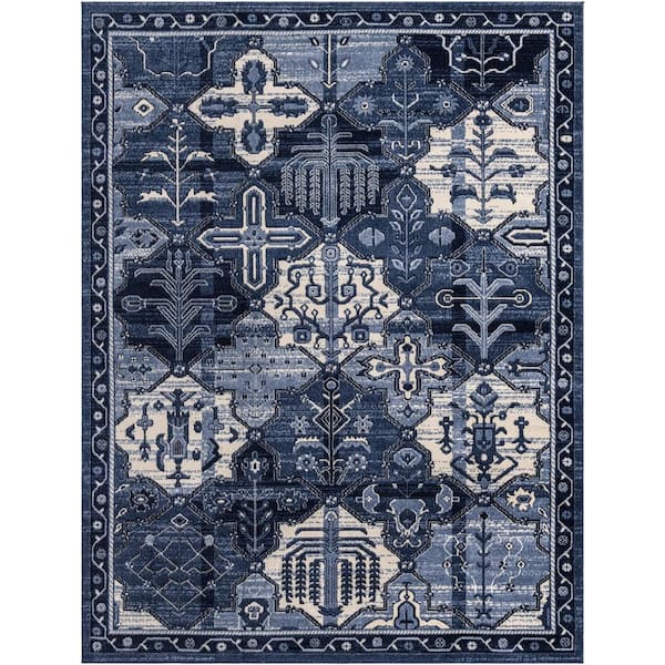 Unique Loom La Jolla Cathedral Blue 9' 0 x 12' 0 Area Rug