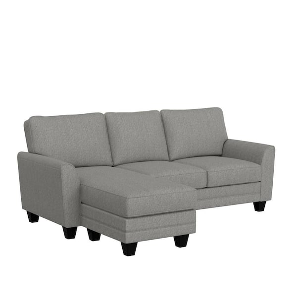 Hillsdale Furniture Daniel 86 in. Slope Arm Polyester Modern Rectangle Removable Cushions Sectional Gray