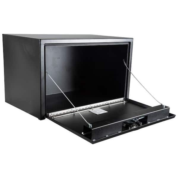 APPEARS NEW IN BOX) Buyers Products Company 18 in. x 18 in. x 48 in. Gloss  Black Steel Underbody Truck Tool Box - RETAILS: $433 Auction