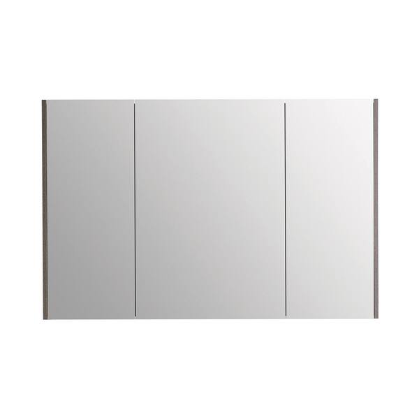 CASAINC 45 in. x 30 in. Surface Mount Framed 3 Door Gray Medicine