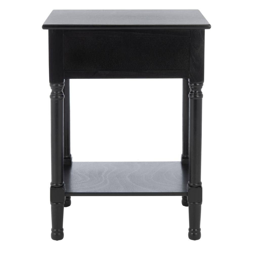 Classic Contemporary Black Accent Table with Basket Drawer