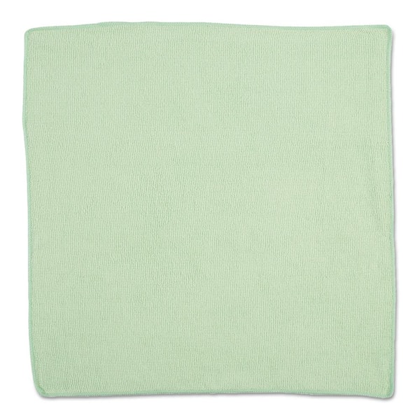 Rubbermaid Commercial Products 16 in. x 16 in. Light Commercial Green Microfiber Cloth (24-Count)