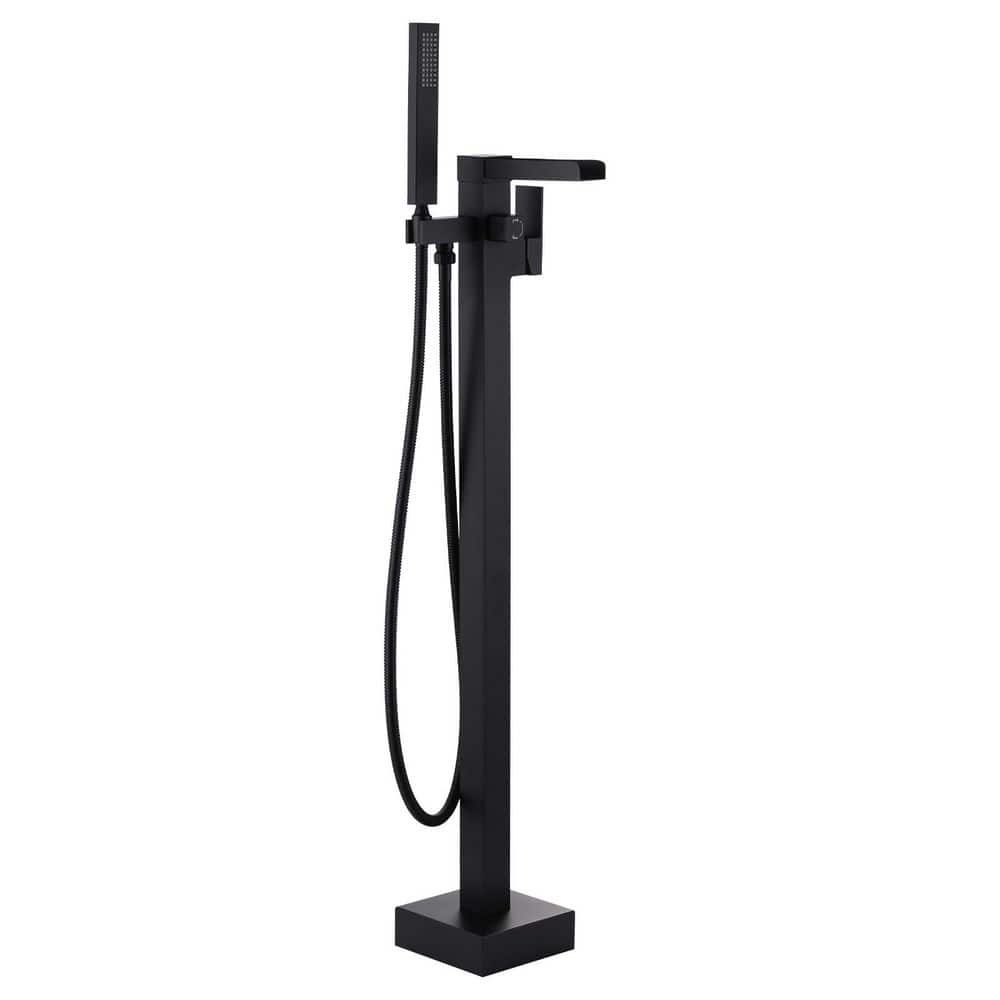 Single-Handle Freestanding Tub Faucet with Hand Shower in Matte Black price history on PriceWatchPro