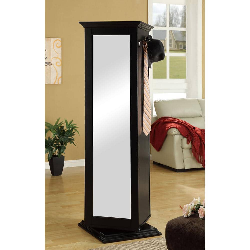 Black Swivel Cabinet with Mirror and Cork Board
