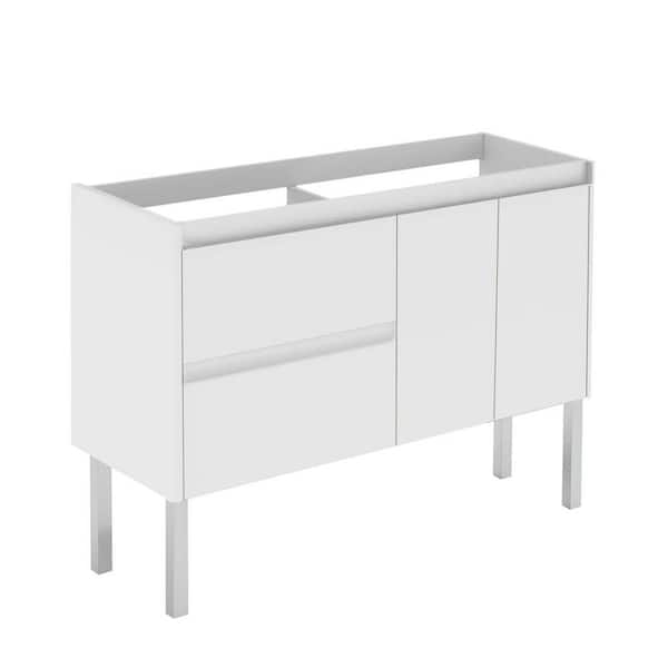 WS Bath Collections Ambra 120 DBL Base 47 in. W x 17.6 in. D x 21.8 in. H Bath Vanity Cabinet without Top in Matte White
