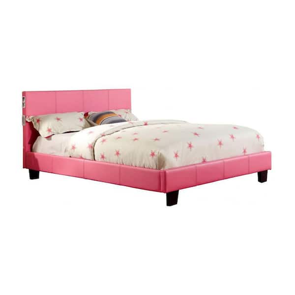 Unbranded Phoebe 1-Piece Pink Wood Frame Full Platform Bed