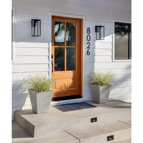 Nobleton 22 in. Square Gray Plastic Planter (2-Pack)