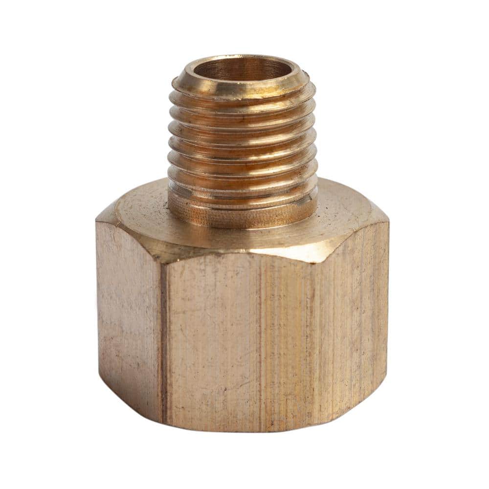 Durable 1/2” Female to 3/8" Male NPT Brass Pipe Fitting Adapter Screw Connector