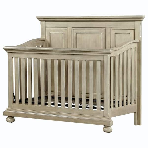 Harper & Bright Designs Stone Gray Traditional Farmhouse Style 2-in-1 Convertible Crib - Converts to Daybed