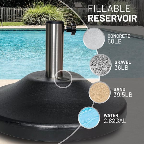 brown and jordan patio umbrella Summit 7' Square Umbrella - Textured Pewter