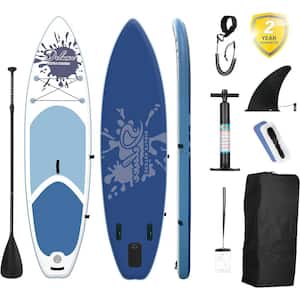 10.5 ft. Blue Inflatable Stand Up Paddle Board with Accessories and Backpack, Surf Control