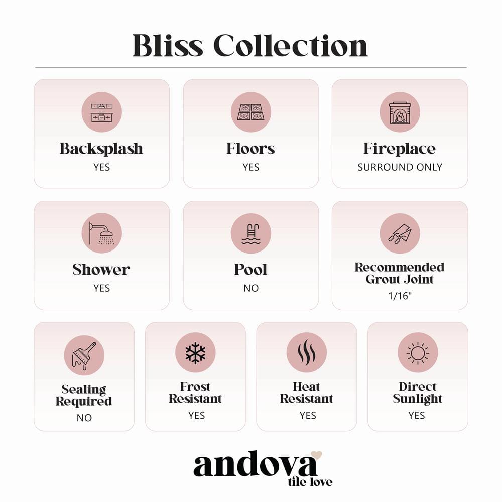 Bliss 8" Gray and Blue Porcelain Moroccan Tile