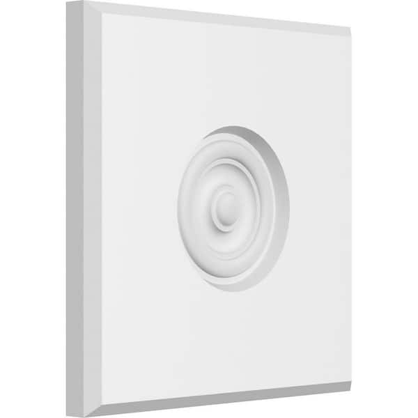 Ekena Millwork 8-in W x 8-in H x-3/4-in P Standard Sedgwick Bullseye Rosette with Beveled Edge (2-Pack)