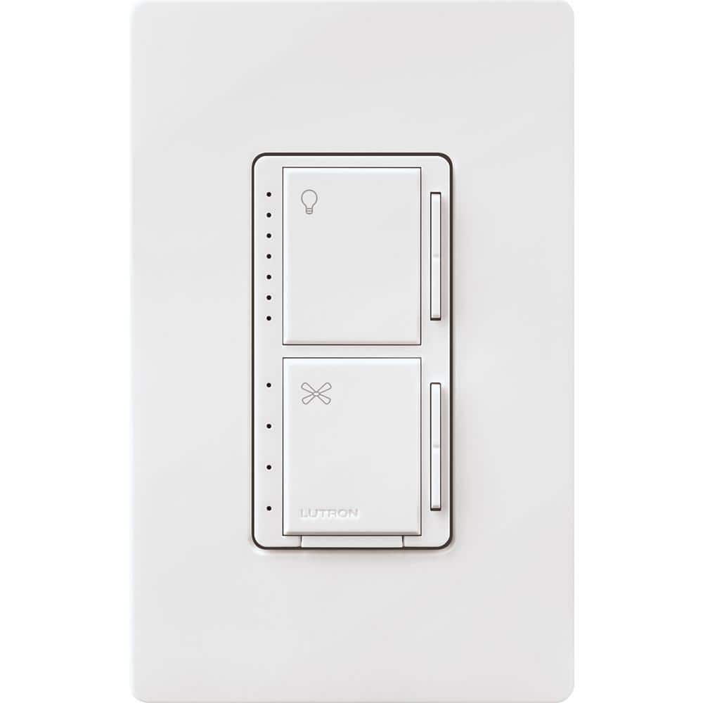 Lutron Maestro White Single Pole Fan and LED Dimmer Switch
