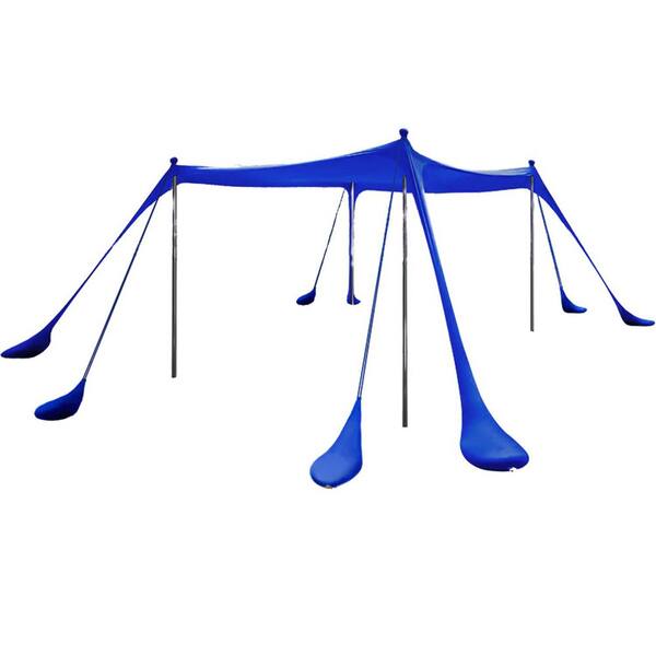 10 ft. x 10 ft. Beach Tent Sun Shelter with 8 Sandbags, UPF 50 plus Protection