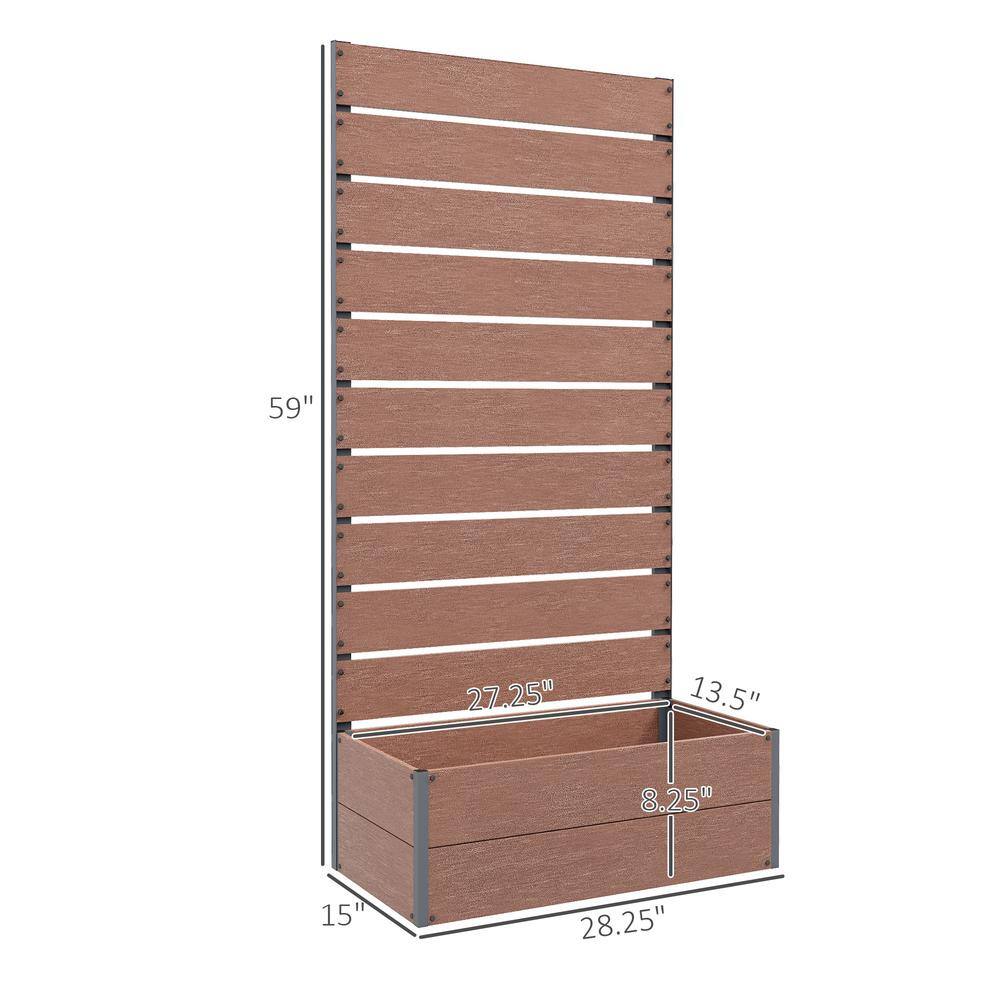 Light Brown Metal Trellis Raised Garden Bed Planter