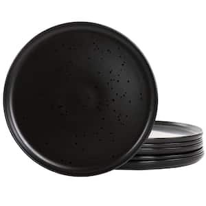 Modern Coupe 10.5 in. Pepper Black Round Stoneware Dinner Plate (Set of 6)