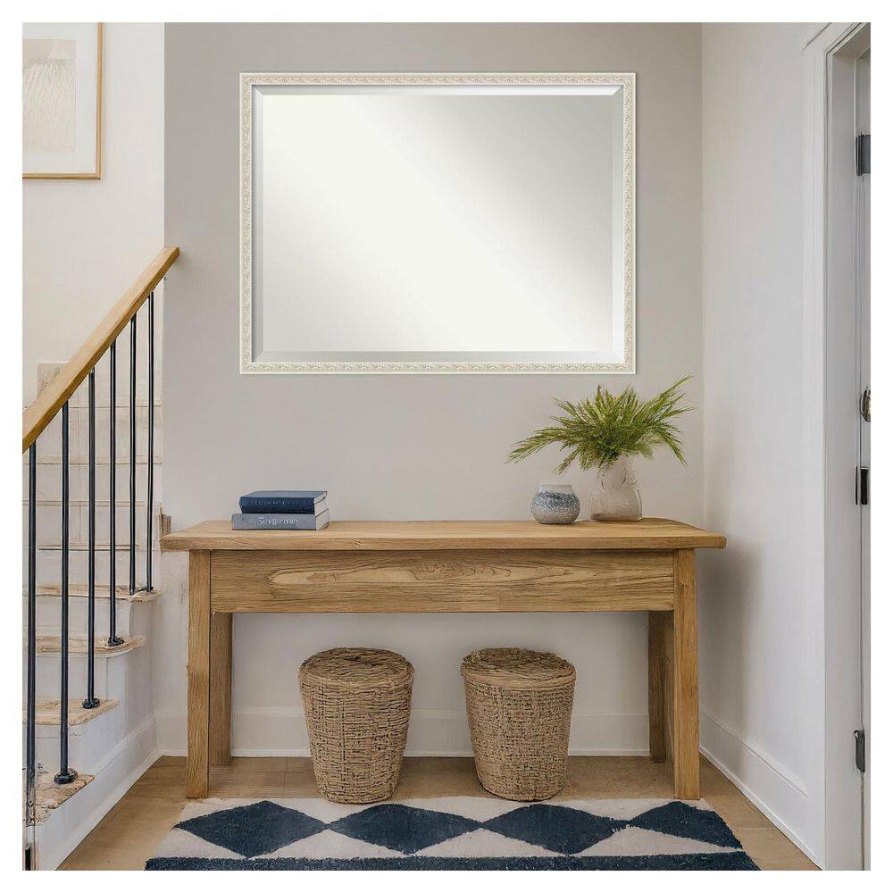 Bethany Silver 42 in. x 32 in. Beveled Traditional Rectangle Wood Framed Wall Mirror price history on PriceWatchPro