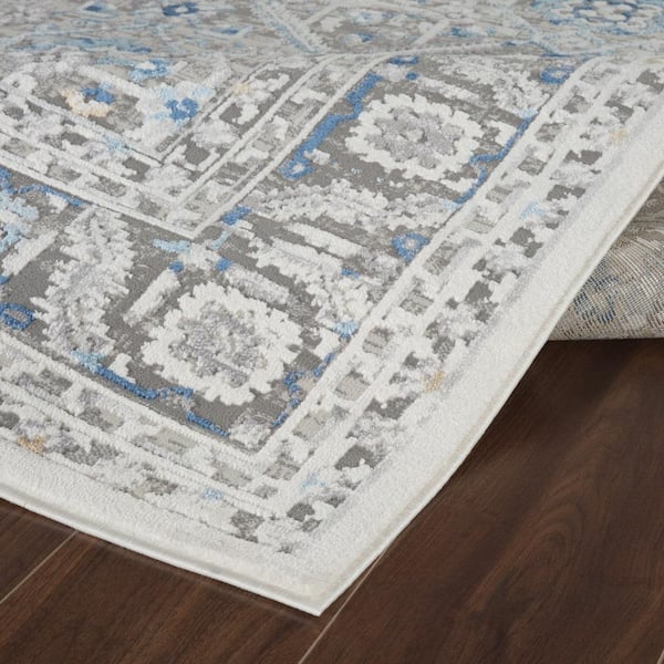 Efes Grey/Light Gray 9 ft. x 12 ft. Geometric Area Rug