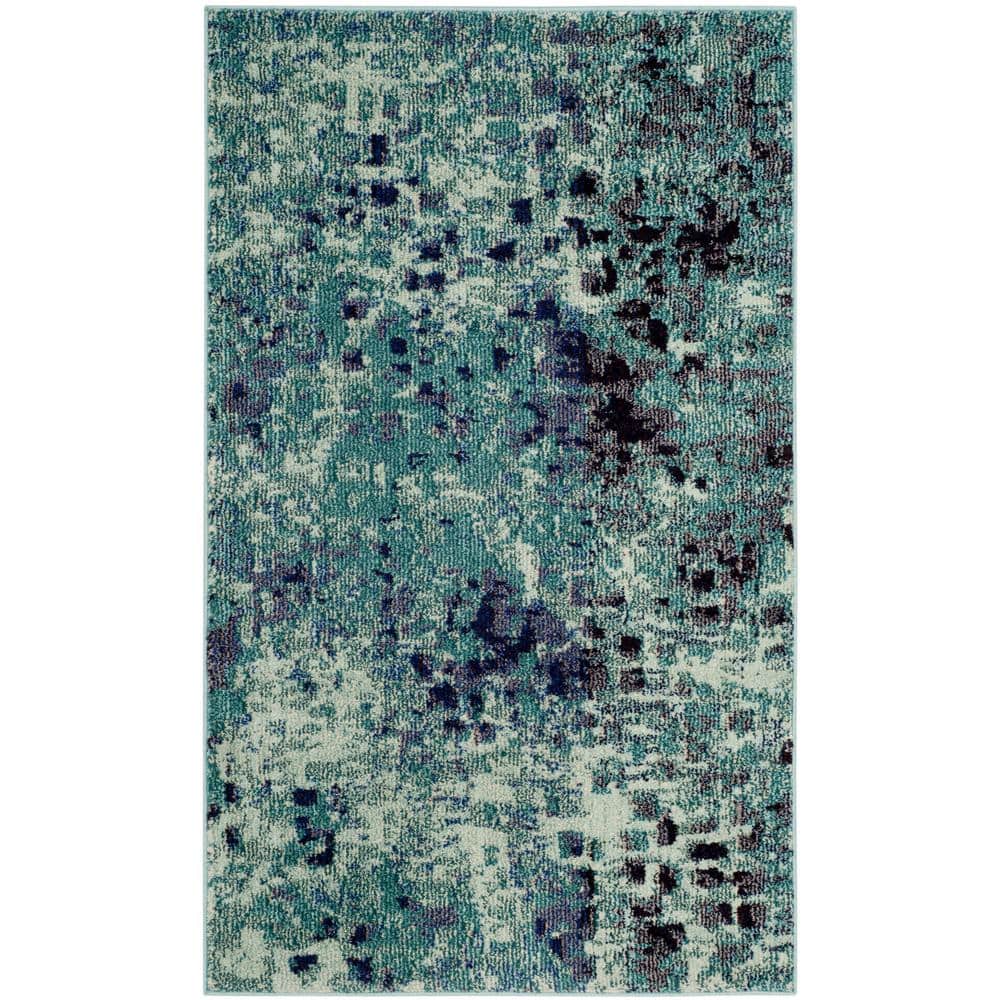 Monaco Light Blue/Multi Doormat 3 ft. x 5 ft. Geometric Area Rug price history on PriceWatchPro