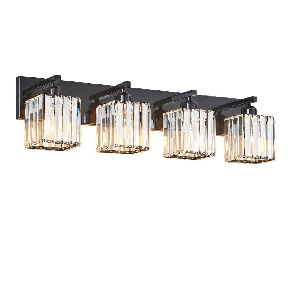 28.74in 4-Lights Plating Black Crystal Vanity Lights Over Mirror for Bathroom price history on PriceWatchPro