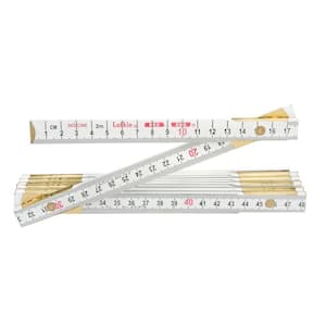 Lufkin 6 ft. x 5/8 in. Metric and English Wood Ruler Red End