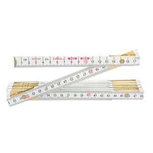 Klein Tools 6 ft. Wood Folding Ruler with Extension 9056 - The Home Depot