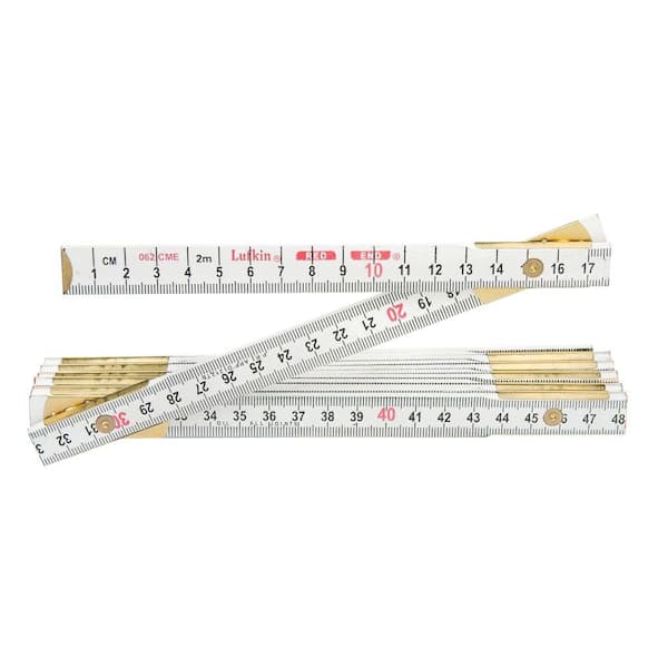 Lufkin 6 ft. x 5/8 in. Metric and English Wood Ruler Red End 062CMEN - The  Home Depot