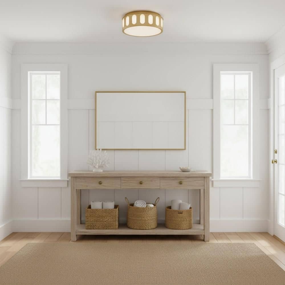 11 in. Brass LED Flush Mount Ceiling Light, 20W 3-Color Temperature Dimmable for Hallway Bathroom Bedroom Living Room price history on PriceWatchPro