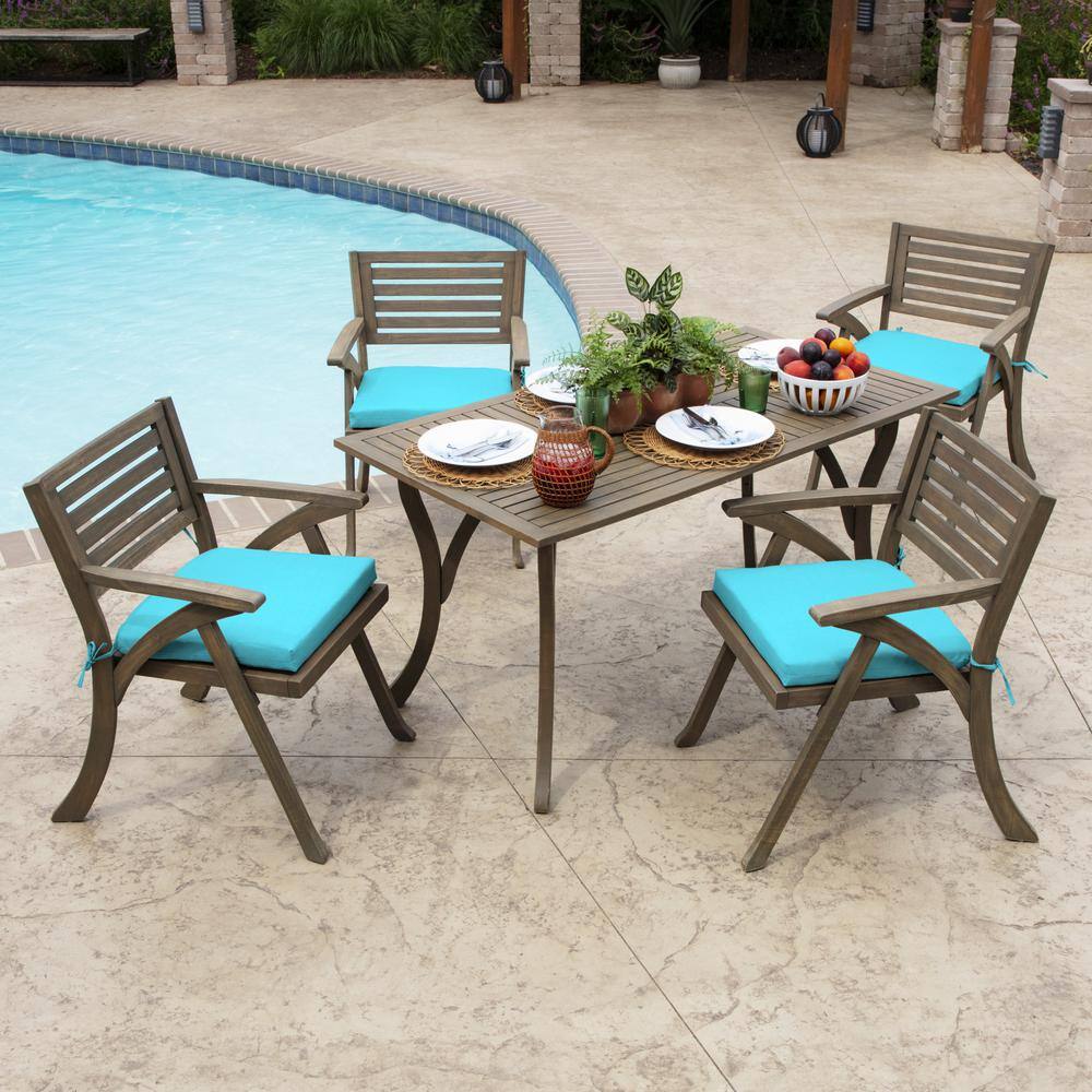 Pool Blue Polyester Adirondack Chair Cushion