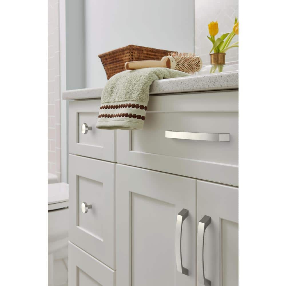 Brushed Nickel Modern Cabinet and Drawer Pull with Mounting Hardware