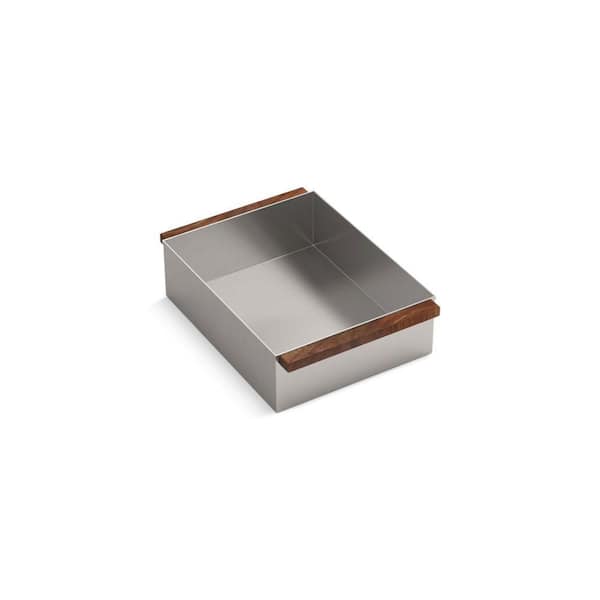 KOHLER Synthos 1-Piece Walnut Stainless Steel Soaking Bin Sink
