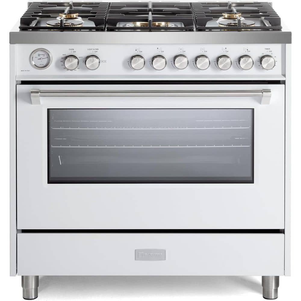 Ultima Collection Series 36  in. Freestanding Single Oven Gas Range with 5 Sealed Burners in White price history on PriceWatchPro
