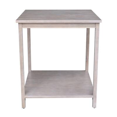 26 in. Weathered Taupe Gray Solid Wood Printer Table