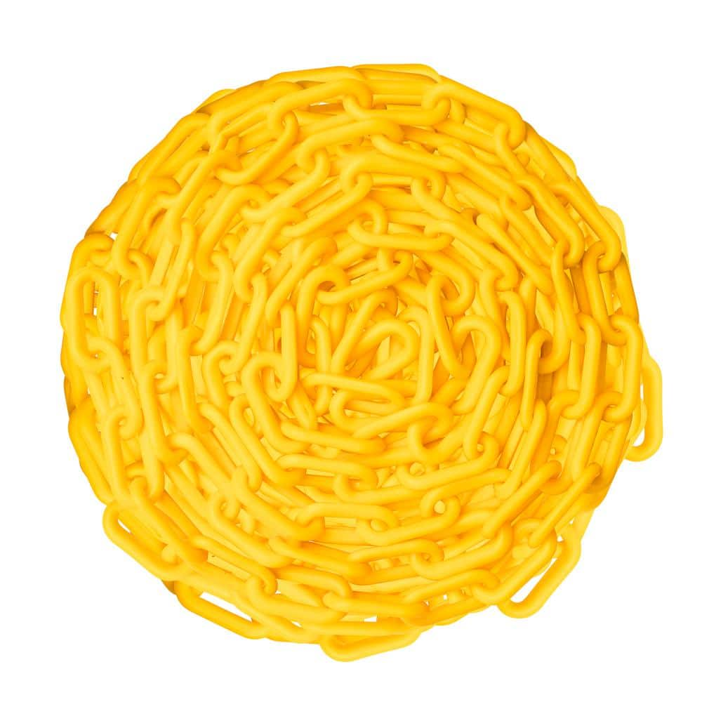 PLASTIC CHAIN, Yellow, Chain Size: 2, Trade Size: #8, Chain Length: 100'  Box