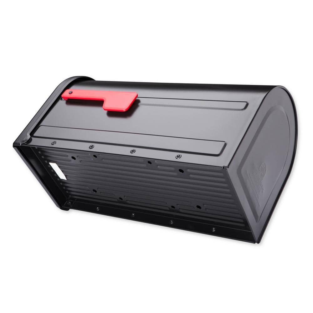 Barrington Black Medium Steel Post Mount Mailbox