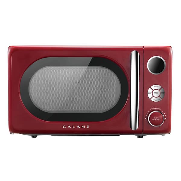 Galanz 0.7 cu. ft. 700-Watt Countertop Microwave in Red, Retro