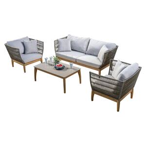 Kirkwood Bermuda 4-Piece Wood Outdoor Patio Sofa Seating Set