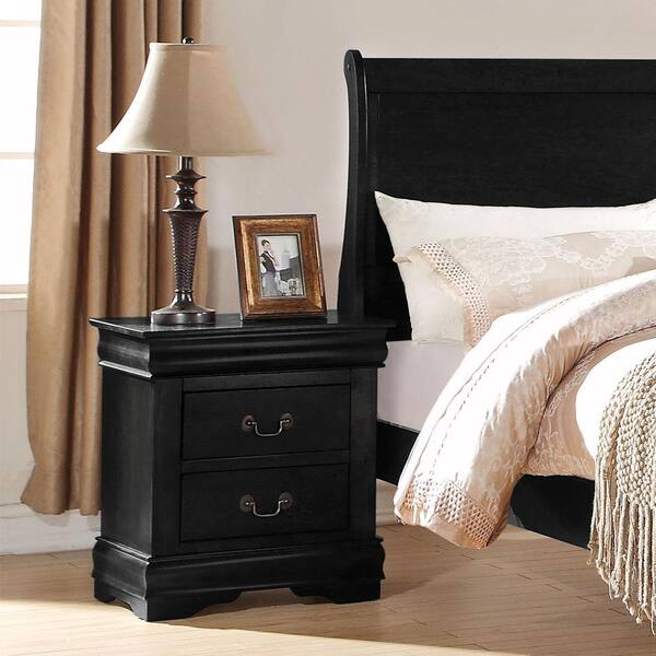 louis philippe nightstand black