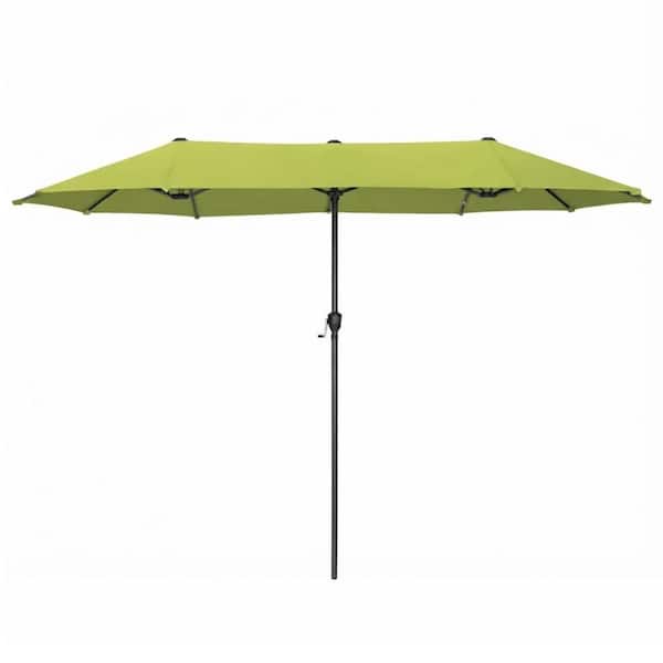 light green patio umbrella job lot PHI VILLA 15ft Large Outdoor with Base Included, Lime Made of durable steel Cantilever Umbrella Bases Near Me